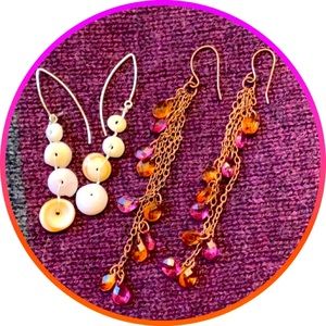2 Pairs Dangly Earrings